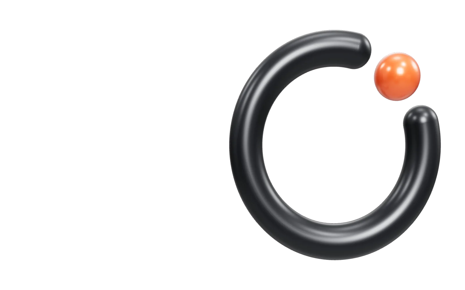 The Spare Mind ring: a dark machined ring with an orange dot sitting in its gap